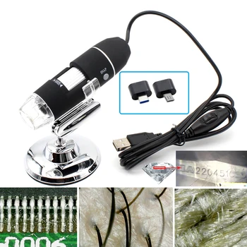 1000x / 1600x LED USB Digitale Microscoop Endoscoop Camera Microscopio Voor Mobiele Telefoon, het Repareren van Haar Huid Munt Diamant