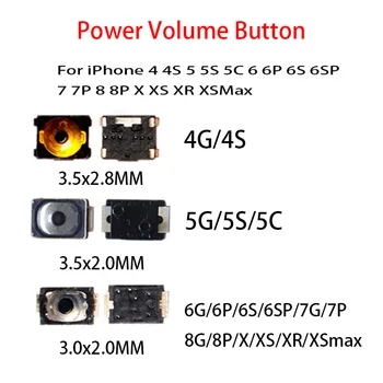 10pcs Power Knop Volume Aan Uit Schakelaar Voor iPhone 4 4S 5 5S SE 5C 6 6 7 8 Plus X X XS 11 12 13 Pro Max Mini Voorjaar Stuk