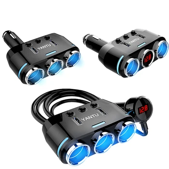 12V-24V Auto splitter sigarettenaansteker Dual USB Lader Adapter 1A+2.1 EEN Voltage Detectie Voor bmw peugeot passat