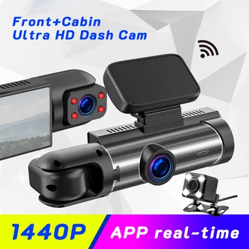 1440P Auto Dash Cam Dual Lens voor Achter/Cabine DVR Recorder 3.16