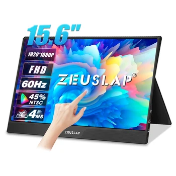 15,6 inch touch panel draagbare monitor usb type c HDMI-compatible computer-touch monitor voor ps4-schakelaar xbox een laptop, telefoon