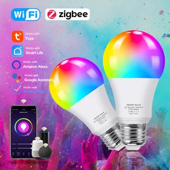 15W 18W WiFi Slimme Lamp RGB E27 Tuya LED-Lamp te Werken met Alexa/Google Startpagina Voice Control Zigbee-Versie 3.0-Hub Nodig