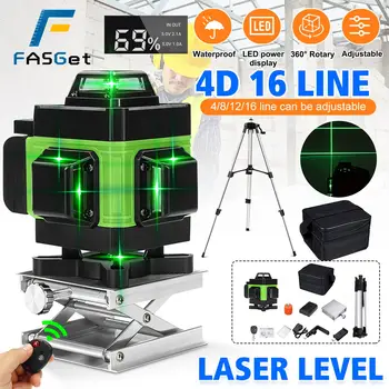 16 Lijnen 4D Laser-Niveau groene lijn SelfLeveling 360 Horizontale En Verticale Super Krachtige Laser-niveau green Beam laser-niveau
