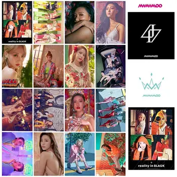 16Pcs/Set KPOP MAMAMOO Album Werkelijkheid In BLACK Zelf Gemaakt van Papier Lomo-Kaart Foto Kaart Poster HD Fotokaart Fans Cadeau