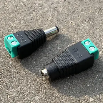 1Pairs DC-Stekker 2,1 mm x 5,5 mm Female Male DC Power Plug Adapter Stekker Vrouwelijk Jack Adapter Connector Male Plug Socket groen