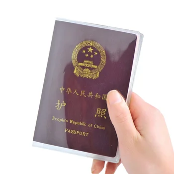 1pc Transparant/Berijpte Dekking Paspoort Beschermende Geval van de Tas Paspoort Hoes met een Credit-Card Slot Paspoort Protector