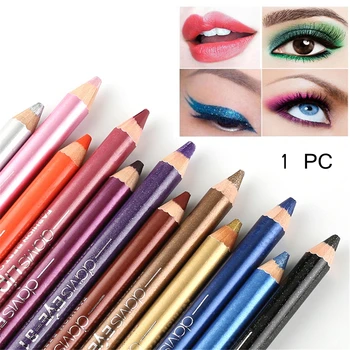 1PC Waterdichte Kleurrijke Highlighter Pigment Oogschaduw Eyeliner Pen Potlood met Puntenslijper Langdurige Cosmetica, Make-up Tool