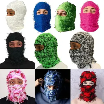 1Pcs Bivakmuts Bedroefd Gebreide Full Face Ski-Masker Shiesty Masker-Camouflage Bivakmuts Fleece Fuzzy Bivakmuts Ski Bivakmuts
