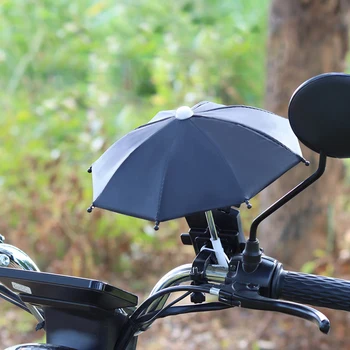 1Pcs Nieuwe Warme Motor Telefoon Houder Mini Parasol Paraplu Fiets Decoratie Accessoires Polyester Mobiele Automatische Paraplu