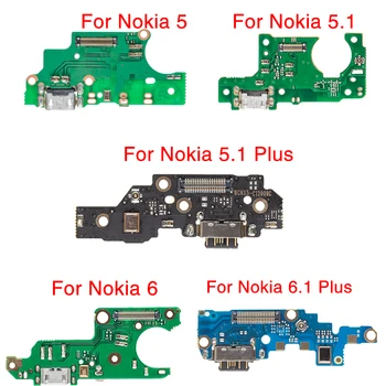 1pcs USB-Lader van de Raad Voor de Nokia 5 5.1 6 6.1 Plus Dock-Connector Opladen Poort Flex Kabel