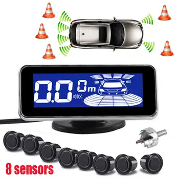 1set Auto LCD Display en Zoemer Radar Alarm voor En Achter 8 Sensoren Auto Anti-collision System Accessoires