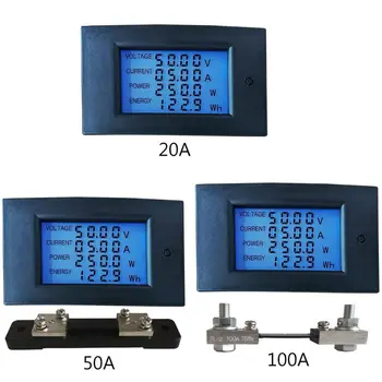 20/50/100A DC 7.5-100V Digitale LCD Voltmeter Ampèremeter Wattmeter Energie Meter Volt kwh Watt Versterker