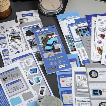 20 Vellen Eenvoudige Dagelijkse Online Leven Decoratieve Stickers Boek voor Scrapbooking Materiaal DIY Desktop Collage