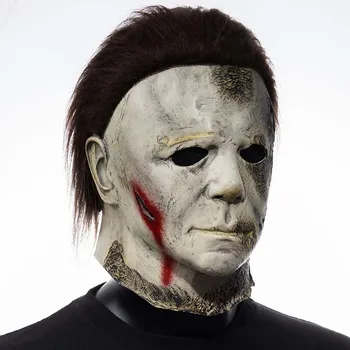 2021 Halloween Doodt Michael Myers Masker Cosplay Horror Bloedige Demon Killer Latex Helm Van De Partij Carnaval Kostuum, Props