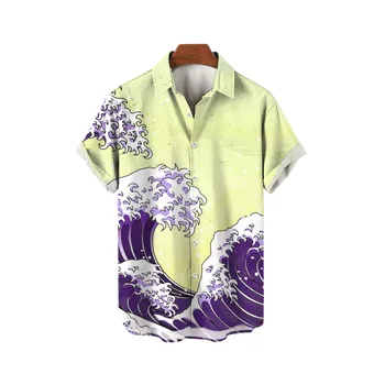 2023 Duivel Horror 3d-Print Hawaiian Shirt Mannen Kleding Los Ademend heren Shirts, Zomer Mannelijke Shirt Mannelijke Kleding met Korte Mouwen