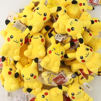 20Pcs/Veel 10cm Anime Pokemon Pikachu Pluche Sleutelhanger Hanger Gevuld speelgoed het Speelgoed van de Film Poppen kerstcadeaus Voor de Kids