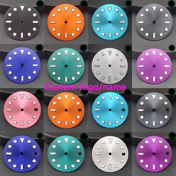 28,5 mm Dial NH35 nh36 Horloge Wijzerplaat Invoegen Onderdelen voor Horloge NH35 36 Verkeer Horloge groene Lichtgevende Accessoires