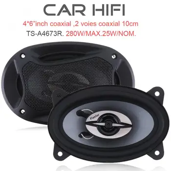 2pcs 4*6 Inch 280W Auto HiFi Coaxiale Luidspreker Voertuig Deur Auto Audio Stereo Full Range Luidsprekers