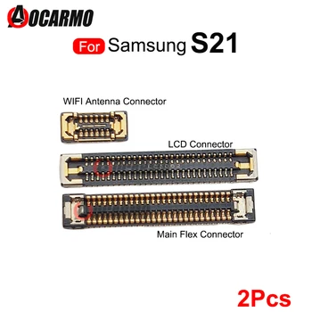 2Pcs LCD-FPC Plug Main Board PCB Camera Moederbord Flex WIFI Signaal van de Antenne Connector 56 60 64 Spelden Voor Samsung Galaxy S21 Reparatie