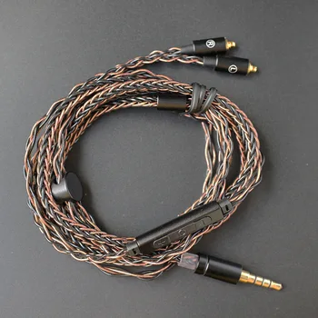 3,5 mm / Type C MMCX-Aansluiting Koptelefoon Kabel 8 Strand Silver Plated Kabel Afneembare MMCX-Kabel met Microfoon, 120cm