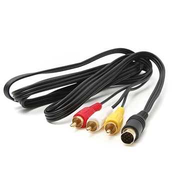3RCA-10 Pin Goud/vernikkelen Plug Audio-Video AV Kabel voor SEGA Saturn A/V RCA Snoer