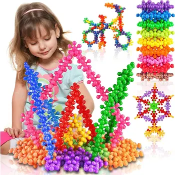 400 Stuks bouwstenen Kinderen Stengel Speelgoed Montessori Speelgoed voor Peuter Bloem Gebouw Toy Set Educatief Speelgoed in elkaar Grijpende Schijven