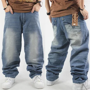 46 Plus Size 2021 Nieuwe Zomer van Hoge Kwaliteit Mannen Baggy Mannelijke Casual Denim Rechte Broek Fashion Losse Jeans Broek Streetwear