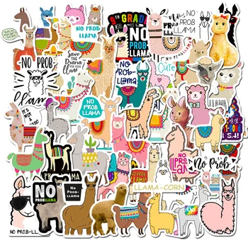 50 stuks/set Cute Kawaii Alpaca lama ' s Waterdichte PVC Scrapbooking Stickers Diy Reis-Bagage-Sticker Briefpapier koreaanse Stickers