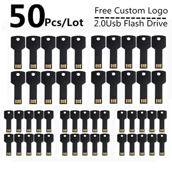 50Pcs/Veel Gratis Aangepaste logo USB-Sleutels Stick Memory Stick 4GB Usb Flash Drive Pen Usb-Schijf