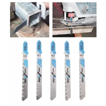 5Pcs Vergeldende Zaag Bladen T118A HCS Jigsaw 53mm werklengte Voor PVC-Kunststof Metaal Snelle Snijden Schijf van Gereedschap voor Houtbewerking