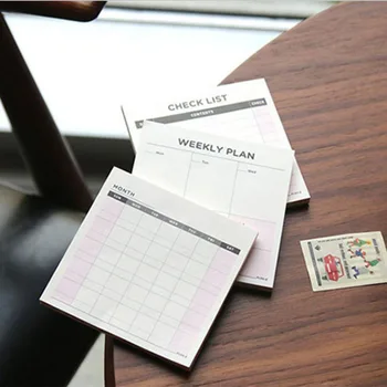 60 Vellen Sticky Notes Dagelijks Wekelijks Maandelijks Planner Memo Pad Kawaii Briefpapier Kladblok Papeleria Office Schoolbenodigdheden