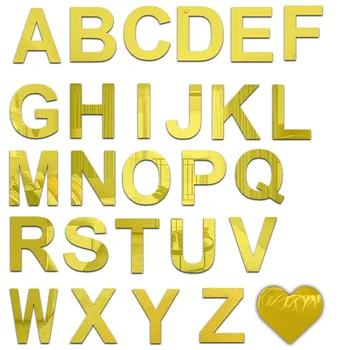 A-Z Letter Stickers Om de Muur Aangepaste Tekst Sticker Naam Gepersonaliseerde Acryl Sticker Huis DIY Decoratie 3D-Spiegel Wand Letters
