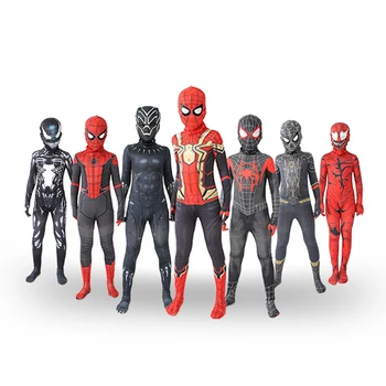 Aangepaste Made11 Kids Stijl Superheld SpidermanNew Miles Morales Ver Van Huis Cosplay Kostuum Zentai Spiderman Kostuum Superheld B