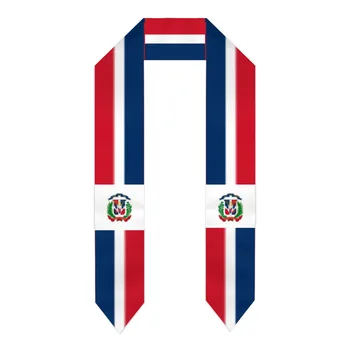 Aangepaste Naam Of het Logo van de Dominicaanse Republiek Vlag Sjaal Afstuderen Stal Sjerp Internationale Studie in het Buitenland Klasse van 2023 Sjaal