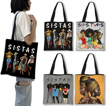 Afrikaanse Patroon Tas Afro Girl Fashion Handtas Dames Shopping Bag Vrouw schoudertas voor Reizen Casual Reizen Totes Tassen