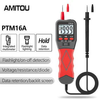 AMITOU PTM16A 1999 Telt Digitale Multimeter Pen Voltmeter Ampèremeter Elektricien Spanning Tester Detector Pen Gereedschappen voor de Elektricien