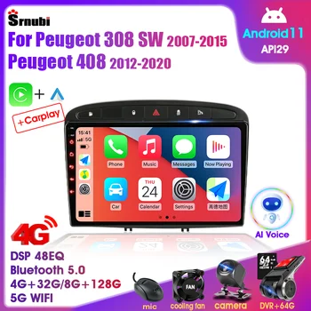 Android 12 Auto Radio voor een Peugeot 308 308SW 2007-2015 408 2012-2020 2 DIN Multimedia Video Speler, GPS-Navigatie Stereo Head Unit