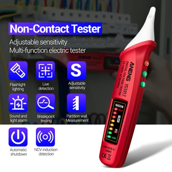 ANENG VC1017 AC Voltage Detector Tester Meter 12V-1000v Niet-neem contact op met Pen Style Elektrische Indicator LED-voltage meter vape pen