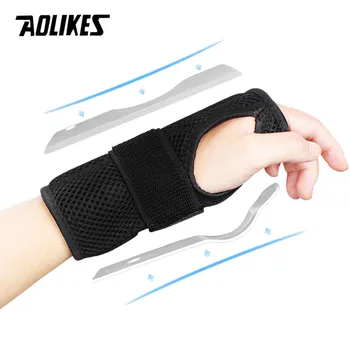 AOLIKES 1PCS Pols Spalken - Pols Ondersteuning Brace voor Artritis, Tendinitis Nacht Slapen met Palm Kussen Linker Hand