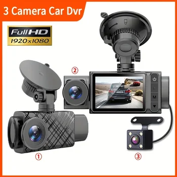 Auto Vidoe Recorder 3-Weg Dash Cam 3-Lens Auto DVR DashCam 3-Kanaals Video Recorder die Drie Wijze Black Box
