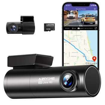 AZDOME M300S Dash Cam Voice Control Auto DVR Met GPS WiFi Dashcams Auto Camera HD 2160P de Visie van de Nacht van de G-Sensor 24U Parkeren Monitor