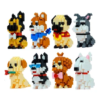 Balody Mini Blokken Montage Dierlijke Model Shiba Hond Husky Diamant Stenen Schnauzer Kinderen Geschenken Meisjes Kerstcadeau Pet Shop