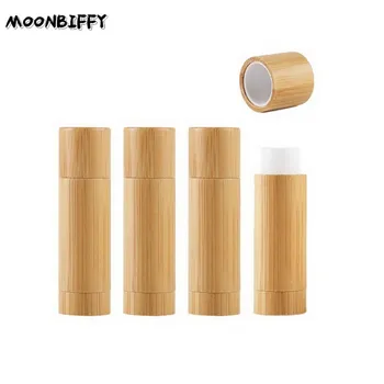 Bamboe Leeg Lippenstift Buizen Hervulbare Drie Sectie Lipstick Tube Lippenbalsem Buis Containers Cosmetische Lip Gloss Deodorant Geval