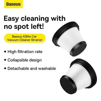 Baseus 2PCS HEPA-Filter Voor Baseus A3 Lite 12000Pa Auto Stofzuiger Filters