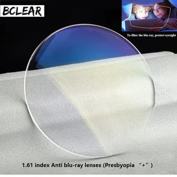 BCLEAR 1.61 gewicht refractive index anti blue ray objectieven één visie lens Presbyopie blauw licht van de ogen bescherming van de computer bril