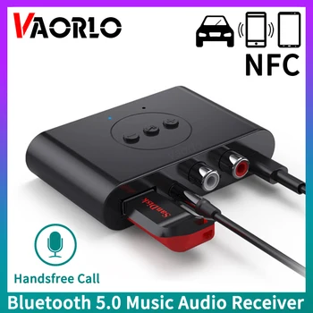 Bluetooth 5.0 Audio-Ontvanger NFC-U-Schijf RCA, 3,5 mm AUX-USB-Stereo Muziek Draadloze Adapter Met Mic Voor carkit Speaker Versterker