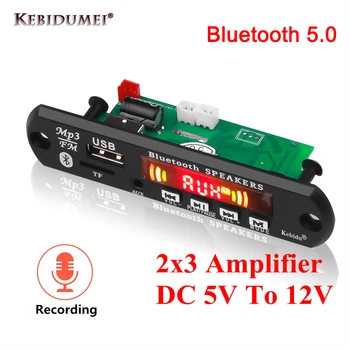 Bluetooth 5.0 MP3-Decoder Raad 6W Versterker Car MP3 Player FM-Radio Hand-free Call Recording Module Voor Afstandsbediening Music Speaker