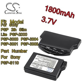 Cameron Sino 1800mAh Li-Polymeer 3,7 V Batterij voor Sony Serie PSP 2e Silm Lite PSP-2000 3000 3004 3001 3008 Onderdeel Aantal PSP-S110
