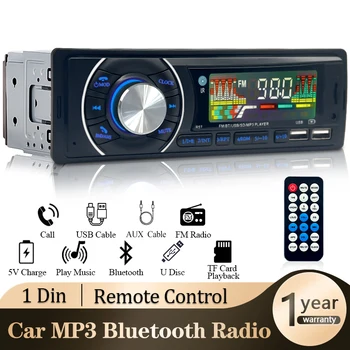 Car Audio Radio 1din Bluetooth Stereo MP3-Speler FM-Ontvanger 12V-Ondersteuning Telefoon Opladen AUX/USB/TF Card In Dash Kit