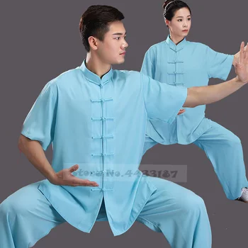 Chinese Tang Pak Tai Chi Pak Traditionele Chinese Mandarijn Kraag Kung Fu Plus Size Kostuums Losse Viscose Zomer Loungewear